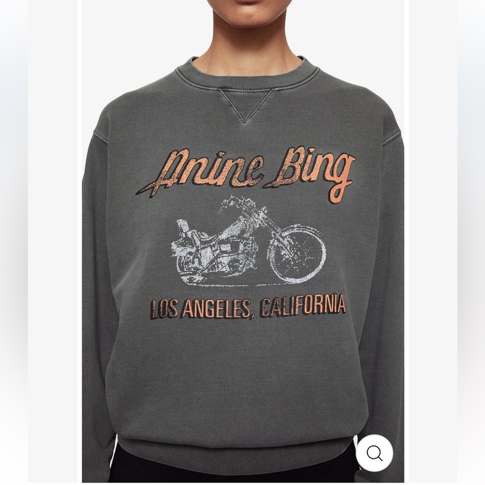 Anine Bing Ramona Sweatshirt Motorcycle - Charcoal